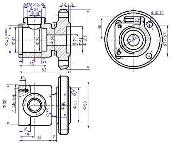 按照下图绘制一幅二维工程图