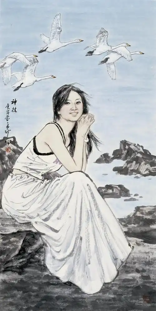苗再新国画人物欣赏(2) - 李梨 - 李梨