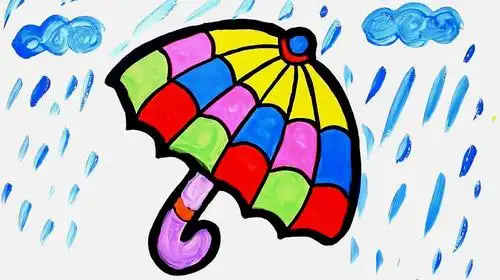 儿童早教绘画视频,教孩子们绘制儿童雨伞