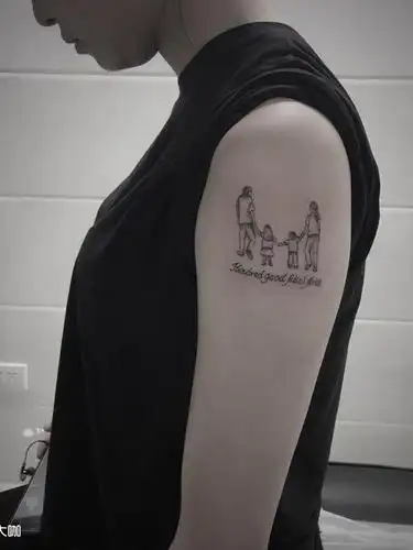 一家四口_纹身图案手稿图片_c·y媛宝的纹身作品集