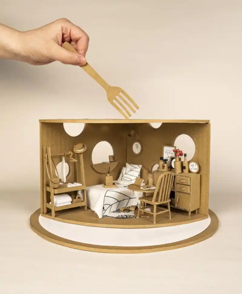 快递纸盒做的奶酪房子  匠心独具,快递纸箱变身奶酪小屋.