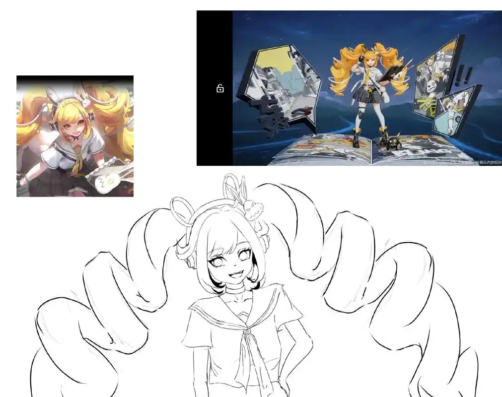 画画 #王者荣耀 #安琪拉穿越次元!#线稿  - 抖音