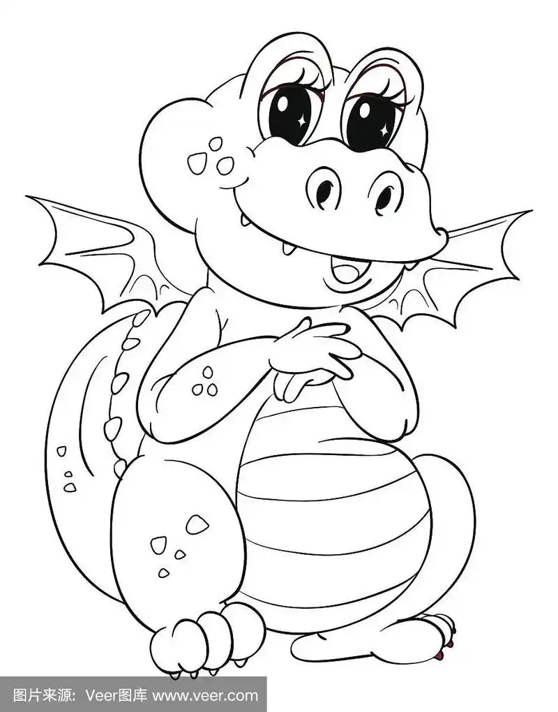 动物的轮廓为可爱的龙