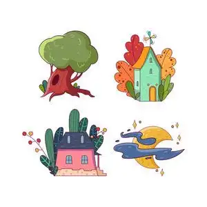 儿童卡通风格中的向量照片