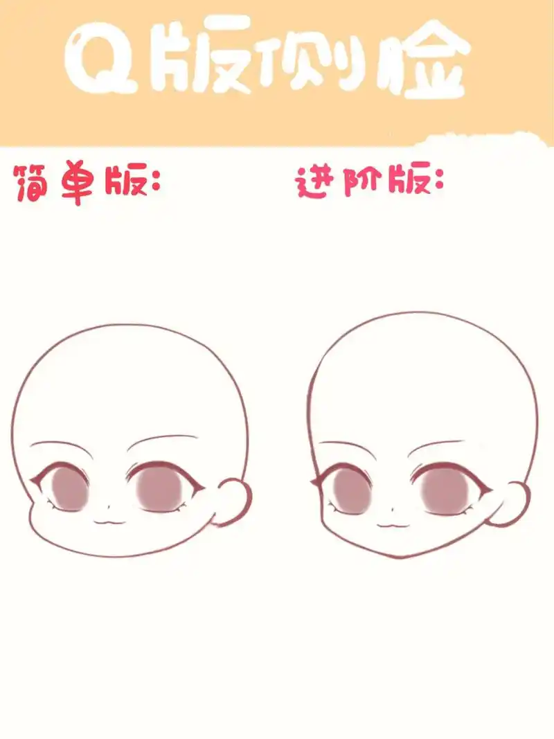 亲妈级q版脸型,四步教你画侧脸 被大家催催的q版四分之三侧脸出来