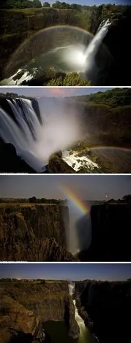 赞比亚维多利亚瀑布的月虹