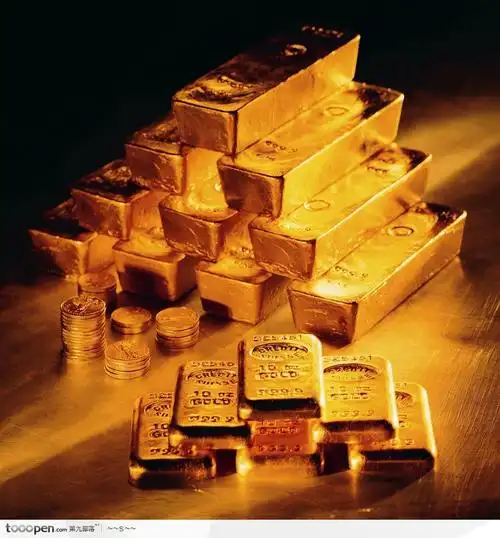 堆叠的金块金币背景大图