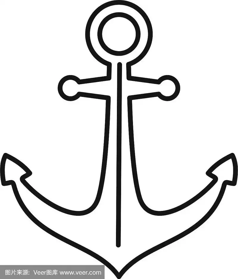 船锚图标轮廓风格