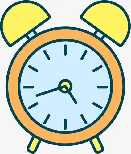 黄色卡通闹钟透明元素闹铃
