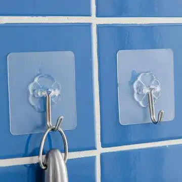 欧润哲透明款无痕粘钩挂钩10只装107374免打孔免钉可多次使用