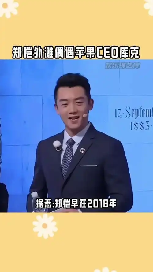 郑恺外滩偶遇苹果ceo库克 两人相谈甚欢,共赴早餐之约,笑语盈盈,瓜档