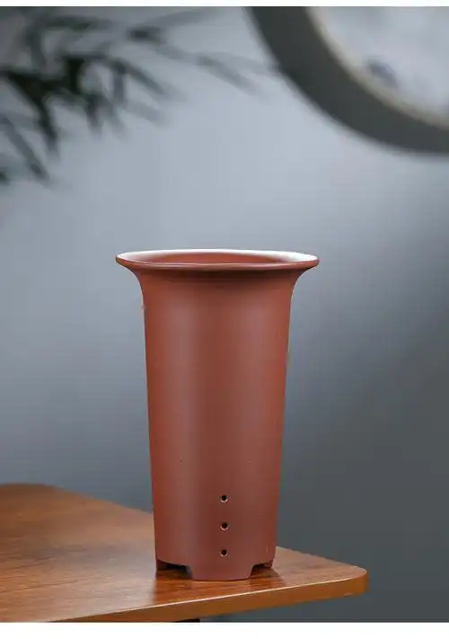 鸿韵 兰花专用盆陶瓷紫砂花盆兰草盆圆口素面建寒春蕙君子兰花盆