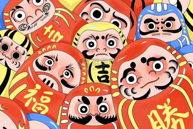 日本达摩新年不倒翁插画图片下载-正版图片400071054-摄图网