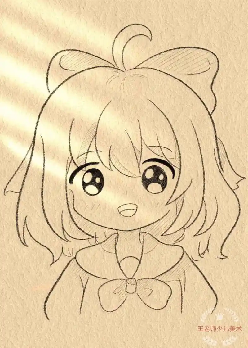 《动漫人物线稿》带你轻松学画画#少儿美术教育  - 抖音