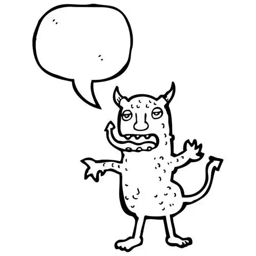 魔鬼,向量,在白色背景上的卡通恶魔