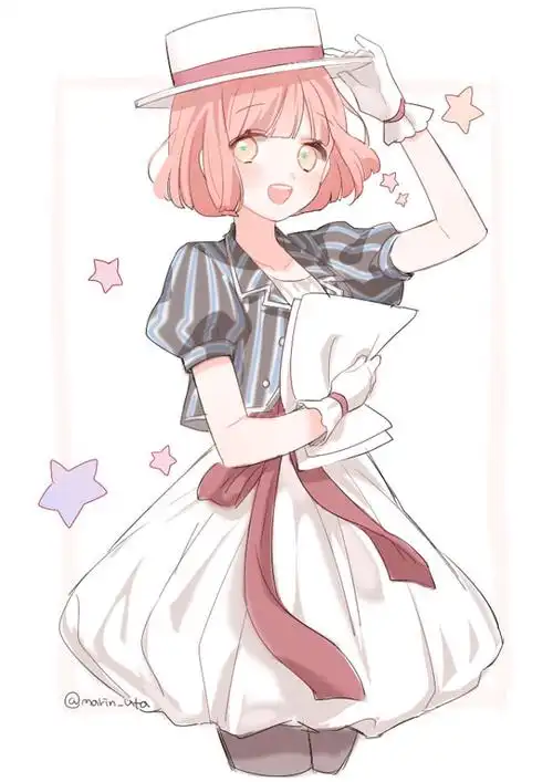 壁纸q版二次元卖萌插画手绘美女动漫萌壁纸少女彩铅