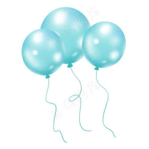 青色蓝色唯美气球2000x2000dpi300psd模版下载