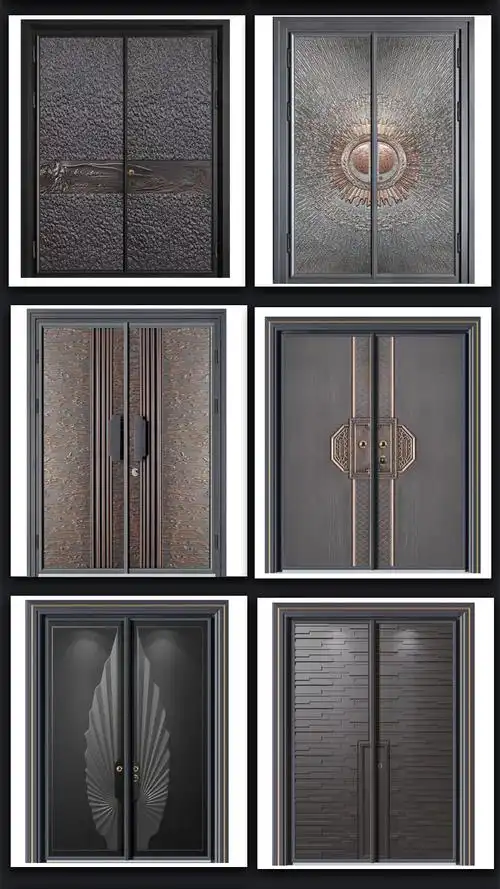 农村大门入户门铸铝门别墅大门双开门现代轻奢精雕防爆入户子母门防盗