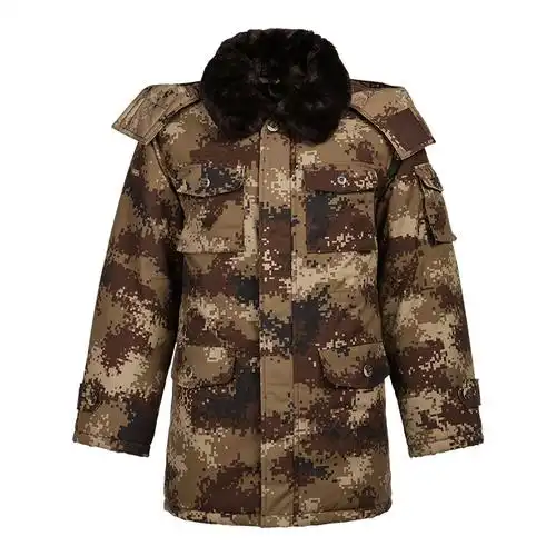 荒漠迷彩大衣保暖防寒服新式迷彩大衣冬季作训棉军大衣