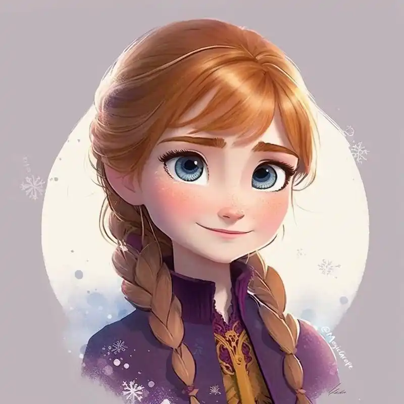 迪士尼公主头像-艾莎和安娜 《冰雪奇缘》的姐妹花艾莎和安娜来喽 从