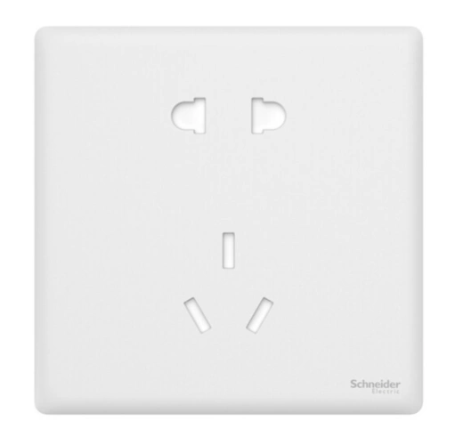 新品发售schneider施耐德珍铂系列白色正位五孔插座
