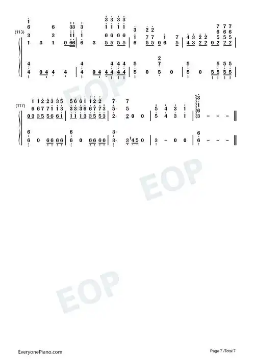 moonlight-月光-exo双手简谱预览7-钢琴谱文件(五线谱,双手简谱,数字