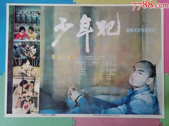 全开电影海报宣传画《少年犯》(由张良执导,沈光伟朱曼芳主演)