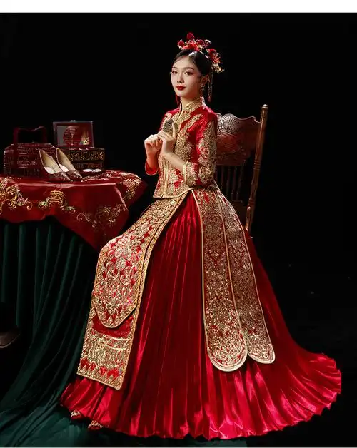 中式新娘婚服高品质秀禾服2021新款结婚婚纱款新娘敬酒