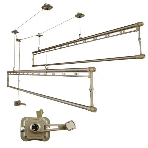 闪电客晾衣架升降手摇双杆式四杆晾衣杆室内阳台凉衣架晒被杆