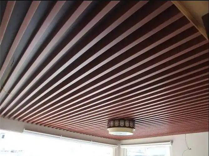 生态木吊顶生态木5075卡扣天花木塑格栅天花吊顶材料