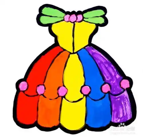 笔画漂亮的黄色连衣裙,女孩儿们最喜欢的裙子简笔画这是一组连衣裙简