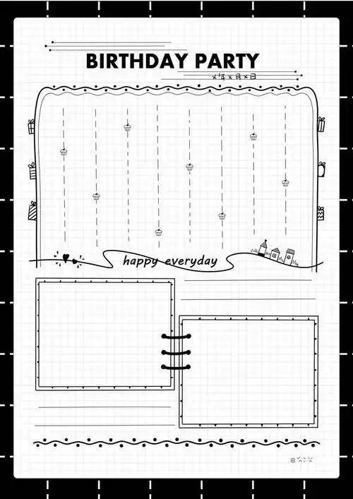 a4竖版图片手抄报模板通用手绘手抄报空白模板大全竖版阅读手抄报通用