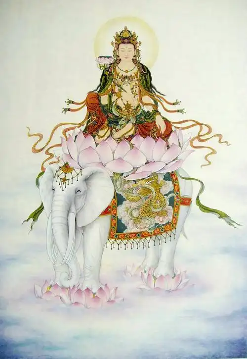 释迦牟尼佛观音菩萨地藏菩萨普贤菩萨画相(孙会云作品)