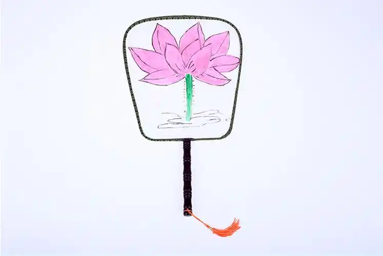 空白扇子儿童绘画diy扇空白团扇宫扇圆扇手绘扇子幼儿园美术材料_圆扇