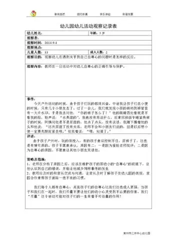 幼儿园日常观察记录.doc 1页