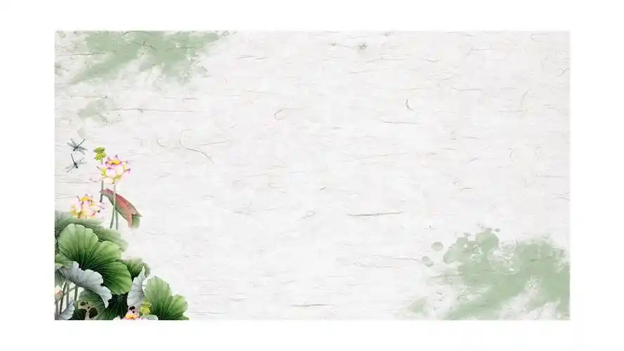 6张绿色清新荷花ppt背景图片