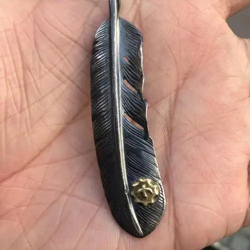 高桥吾郎羽毛吊坠纯银羽毛吊坠goros羽毛