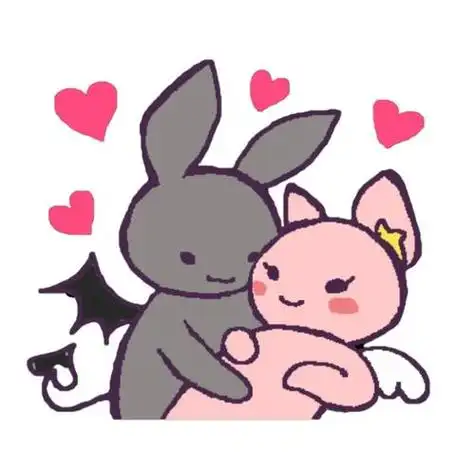 卡通情侣兔兔秀恩爱头像兔子情头1