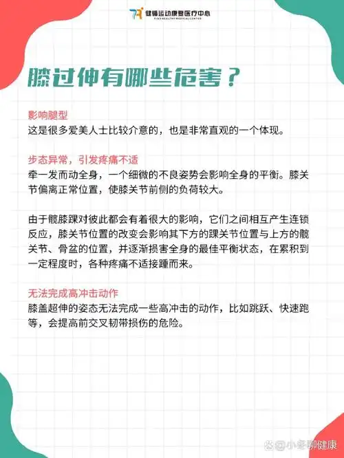 你需要重视 膝过伸又称膝超伸或膝反弓,指膝关节伸展幅度过大,从后面
