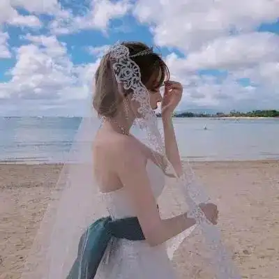 背影海边长发美女【各类女头像杂烩:伤感唯美撕心裂肺】婚纱#嫁衣