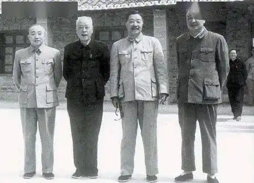 1966年4月,廖志高,李井泉,贺龙,阎红彦(左起)在四川威远(图片来源