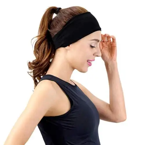 工厂直销女士打结发带欧美新款瑜伽运动头带弹力兔耳朵宽边头巾女