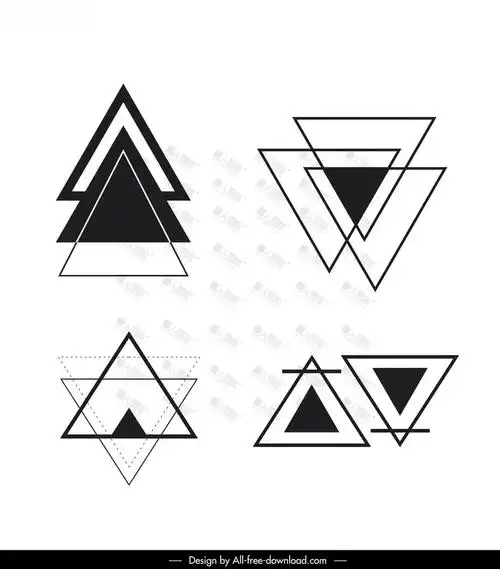 三角几何图案设计-黑白创意三角几何图案设计素材下载_懒人图库
