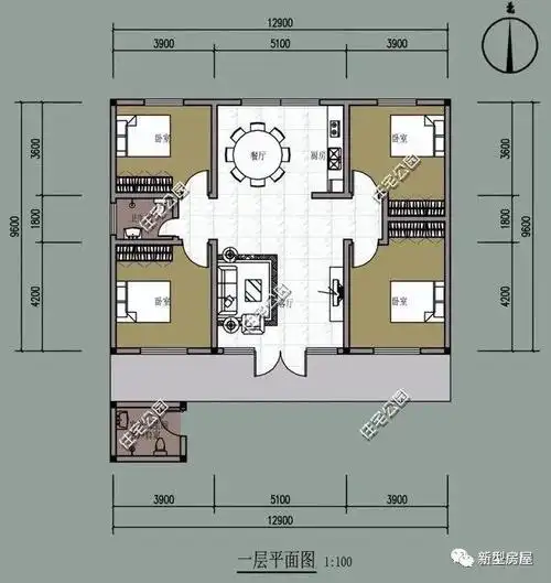 农村一层平房户型方案图经济实惠15万就能建好