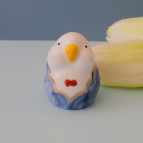 手工手工制制作手绘陶艺可爱玄凤和尚虎皮鹦鹉装饰摆件