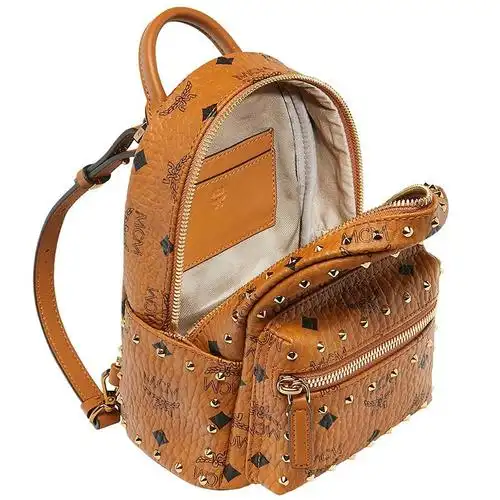 mcm女士棕色人造革超迷你双肩背包mmk8ave04co001