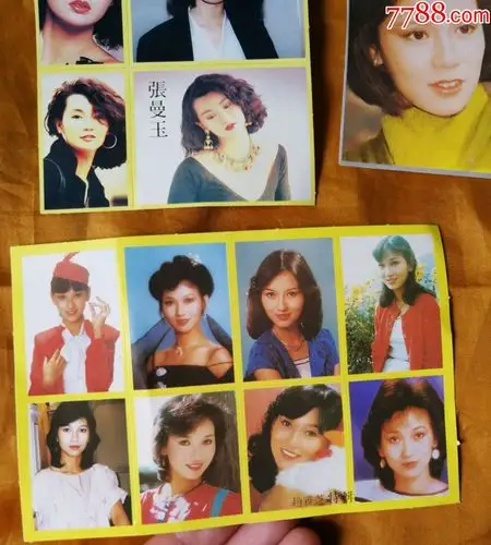 80年代/张曼玉,赵雅芝,翁美玲/整版明星贴纸照片.品相好