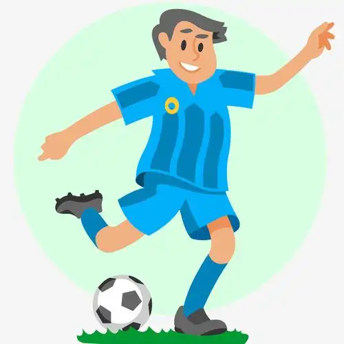 男运动员踢足球插画免抠素材免费下载_觅元素51yuansu.com