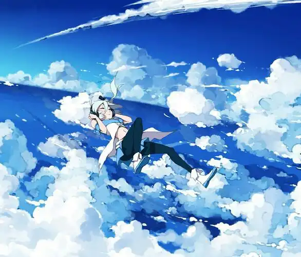 于碧空星海下守望 二次元插画: 动漫插画/场景 唯美||梦幻