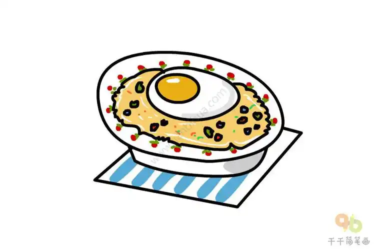 蛋炒饭简笔画
